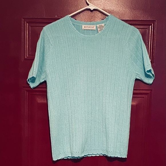 White Stag Women’s Acrylic Short Sleeve Sweater Size Medium 8/10 - Picture 5 of 8